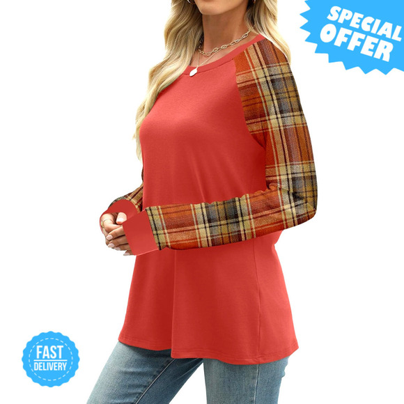 BRAND NEW WIHOLL Long Sleeve Color Block Casual Crewneck Top - Picture 4 of 4